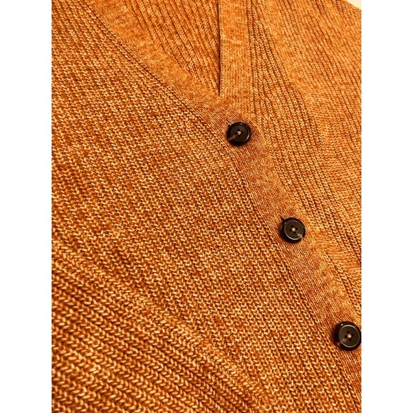 J.Jill Tan Sweater Cardigan Button Front Large Petite V-Neck - Picture 3 of 8